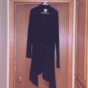 Black Knee Length Cardigan